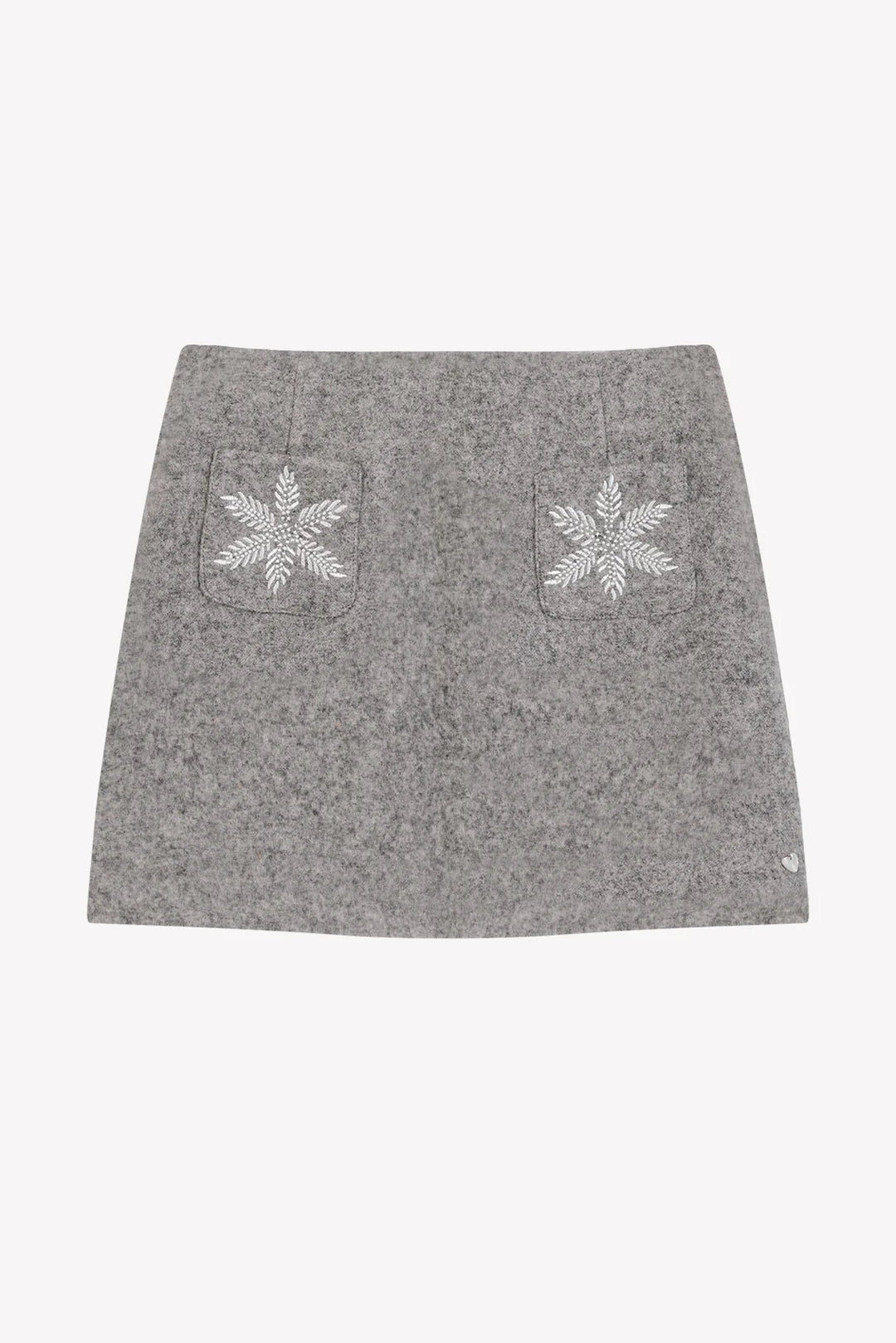 >Tartine et Chocolat Kids Wool Snowflake Embroidery Skirt - Heather Grey