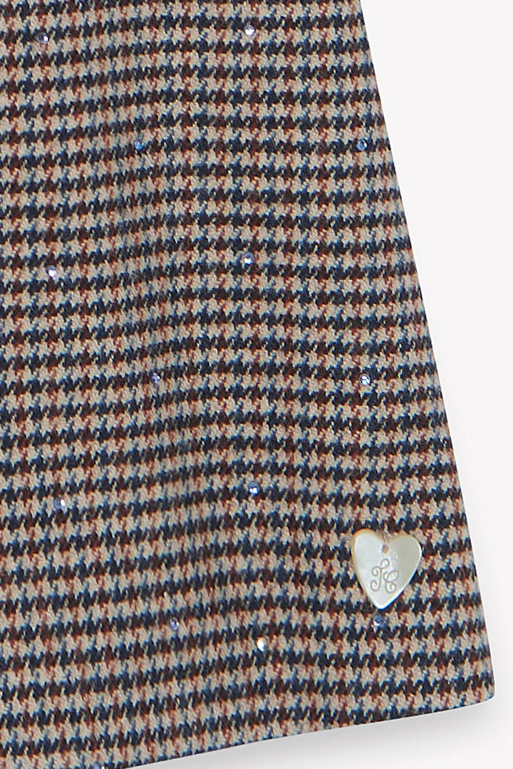 >Tartine et Chocolat Kids Girls  Puppytooth Lace-Embroidered Collar Dress