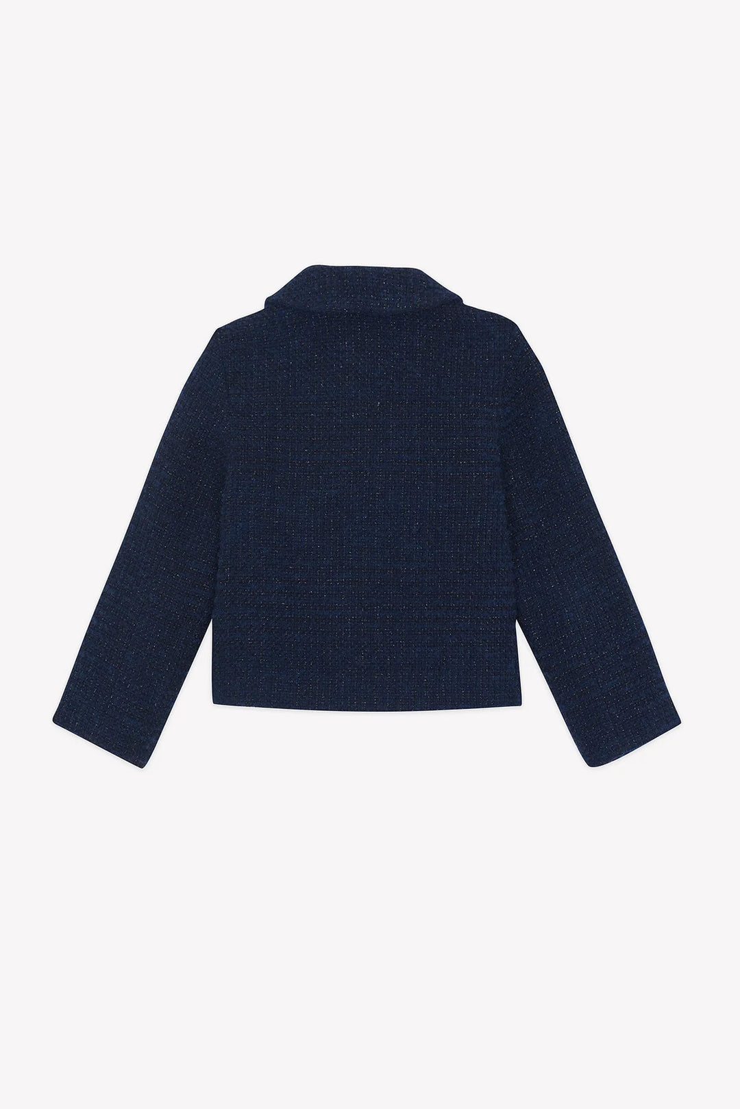 >Tartine et Chocolat Kids Peter Pan Collar Tweed Gold Buttons Jacket - Navy