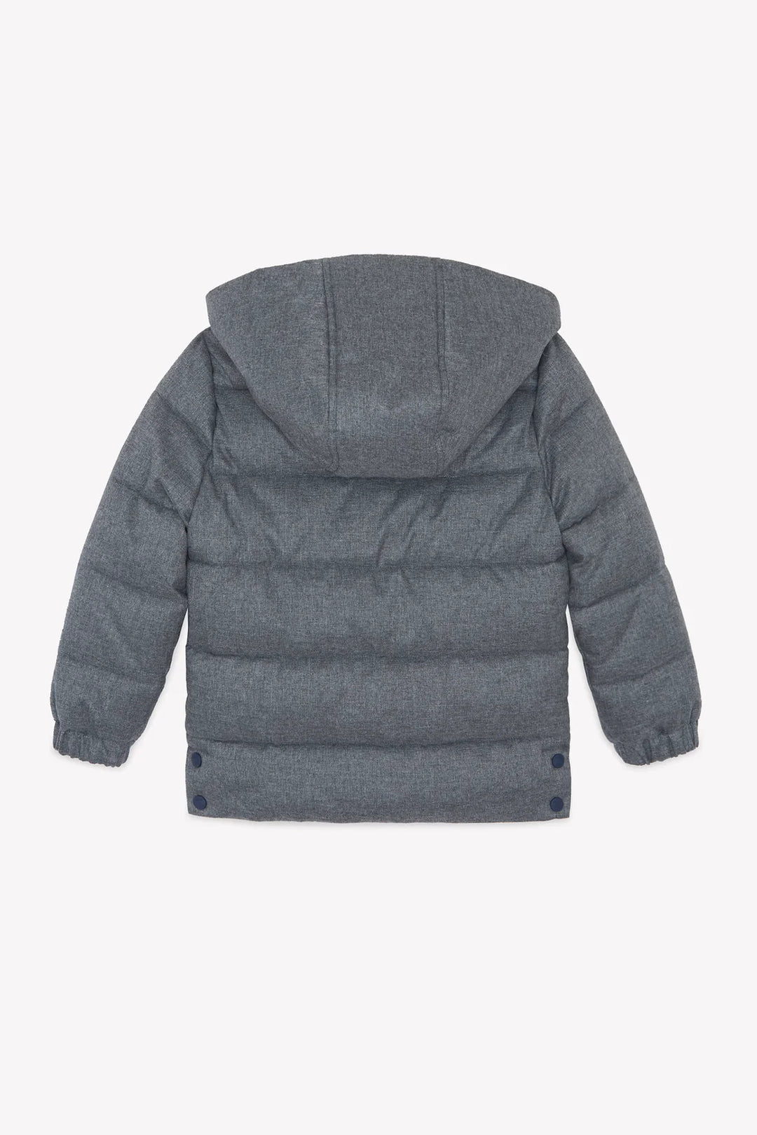 >Tartine et Chocolat Kids Quilted Hood Down Jacket - Mottled Grey