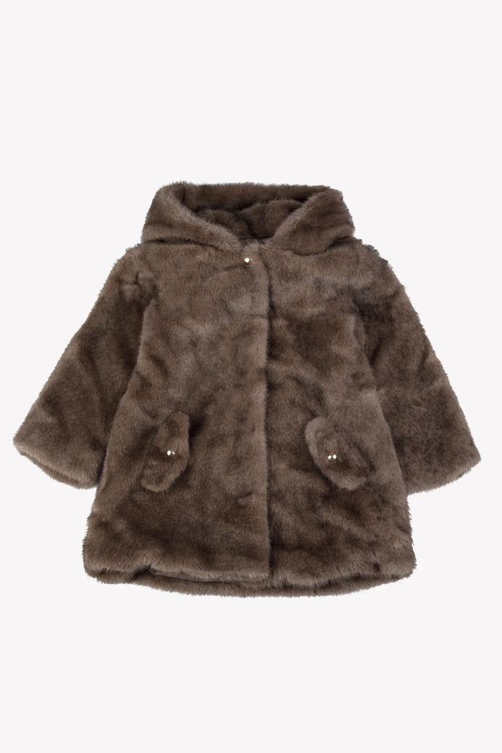>Tartine et Chocolat Kids Imitation Fur Coat - Medium Beige