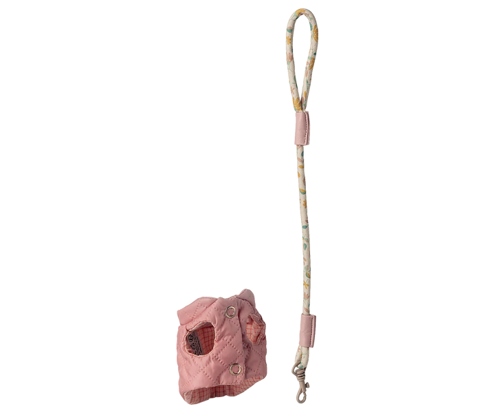 >Maileg Pet supply, Harness and leash - Rose