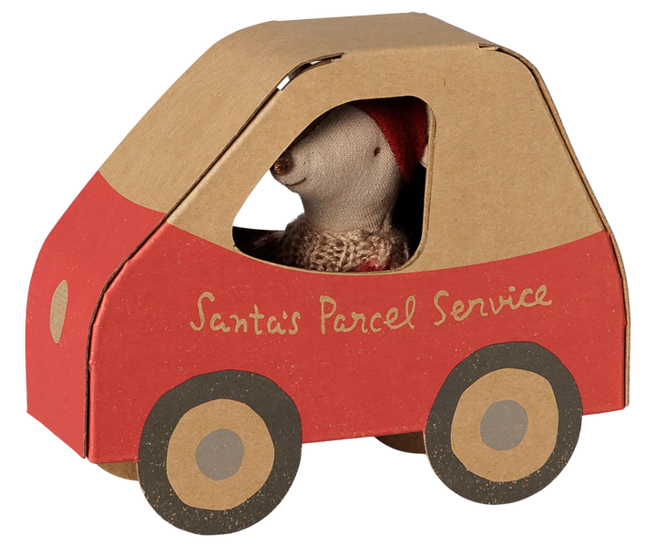 >Maileg Christmas mouse, Little sister in car box [Expected Receipt Date: Nov 26]