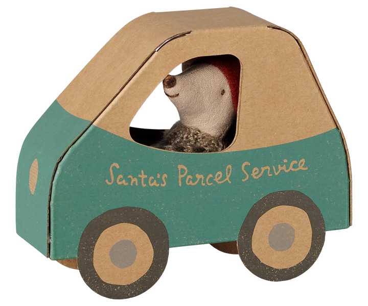 >Maileg Christmas mouse, Little brother in car box [Expected Receipt Date: Nov 26]
