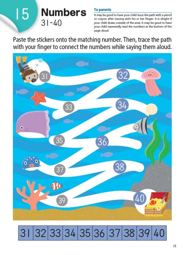 >KUMON Grade  PreK-K Counting With Stickers 1-100
