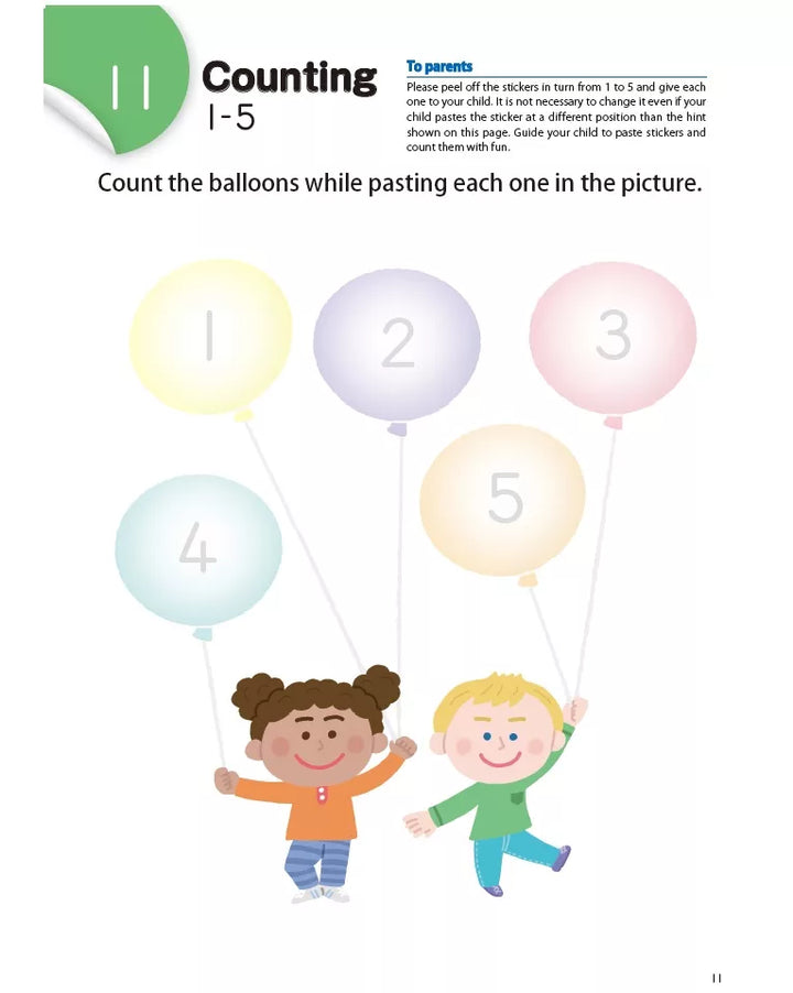 >KUMON Grade  PreK Counting With Stickers 1-10 - Age 2-4