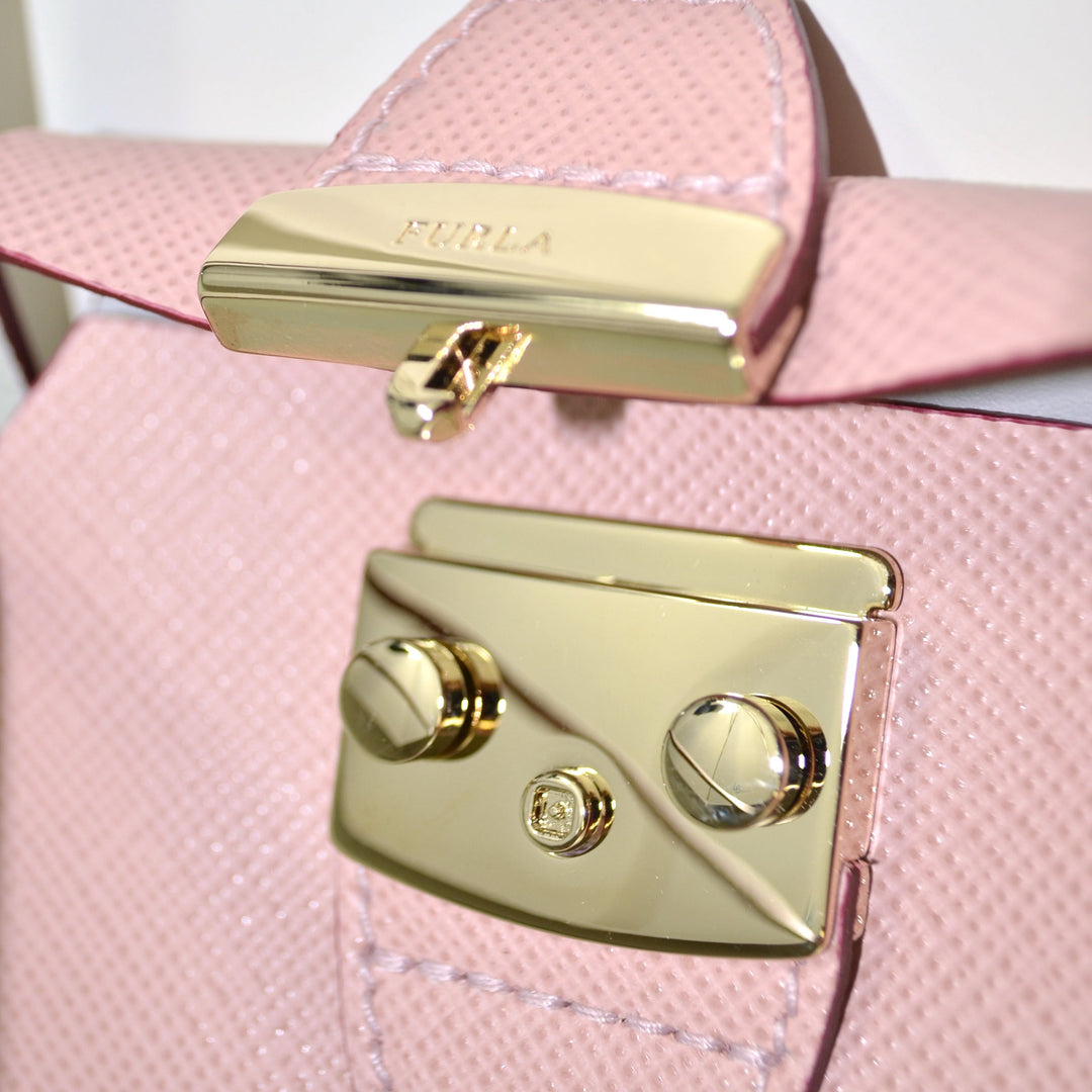 FURLA Saffiano Leather Shoulder Bag - Pink