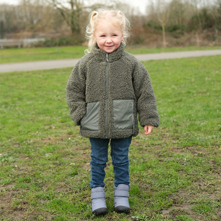 >Jan & Jul Kids Reversible Fleece Jacket - Dark Sage Green
