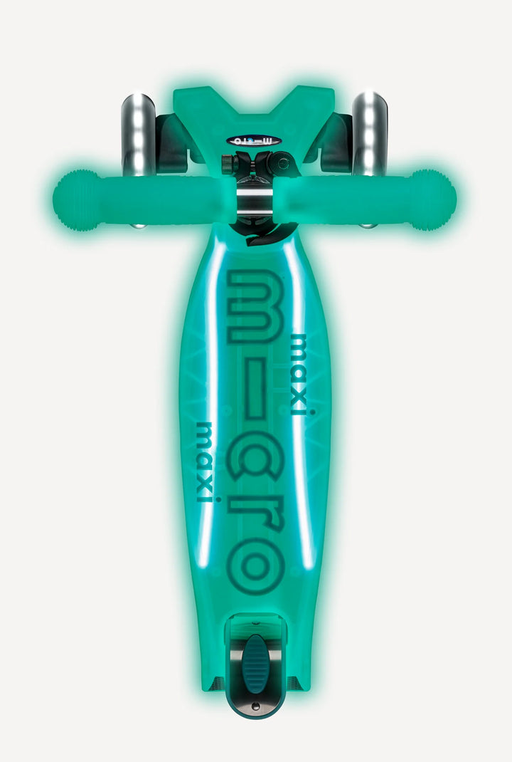 Micro Kickboard Kids Maxi Glow Plus LED Scooter - Jelly Green [Ages 5-12]
