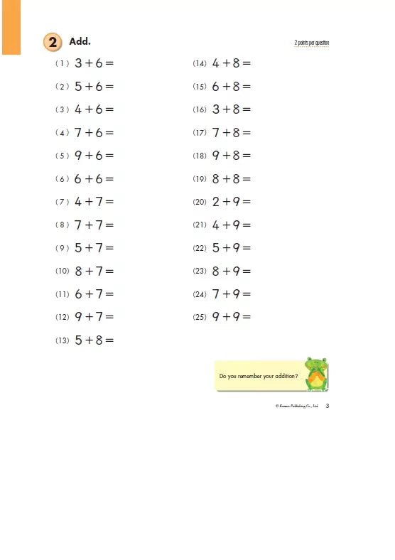 >KUMON Grade 2 Addition - Age 6-8