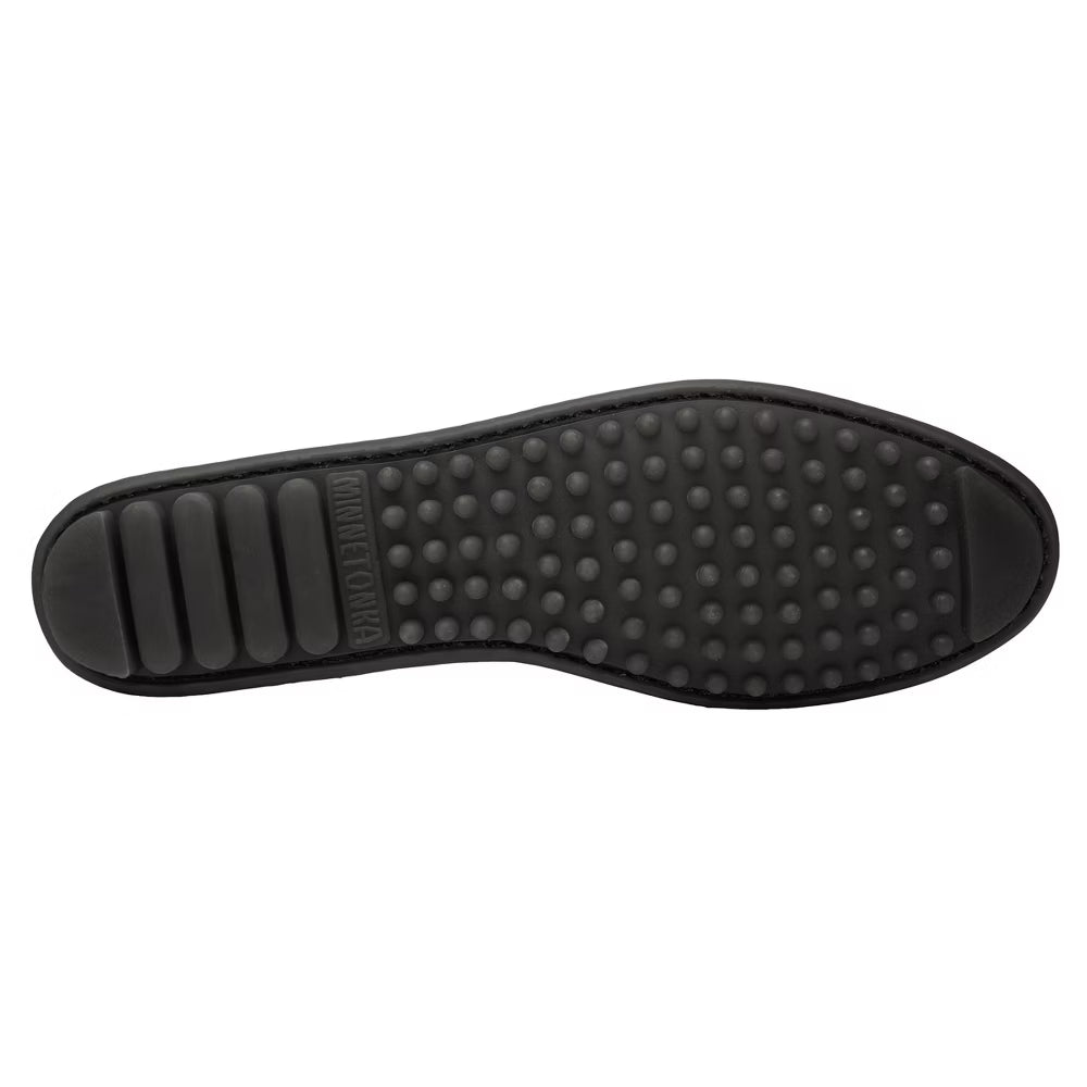 Minnetonka Moccasins Women's Kilty Hardsole Leather Shoes - Black [Displayed Items, Never Worn]