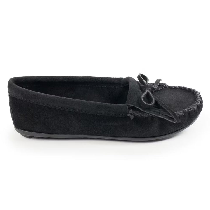 Minnetonka Moccasins Women's Kilty Hardsole Leather Shoes - Black [Displayed Items, Never Worn]