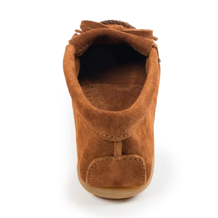 Minnetonka Moccasins Women's Kilty Hardsole Leather Shoes - Brown [Displayed Items, Never Worn]