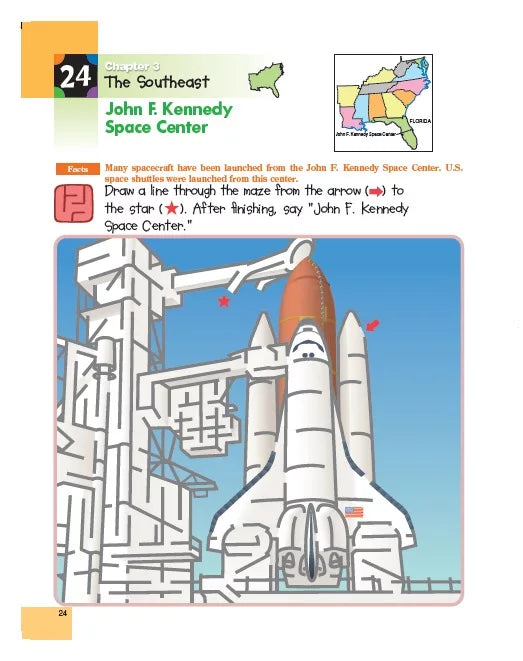 >KUMON Grade  PreK-2 Geography: U.S. And Canada Sticker Activity Book Age 6-8
