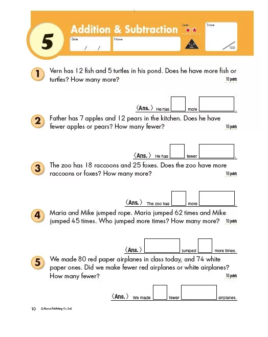 >KUMON Grade 2 Word Problems - Age 6-8