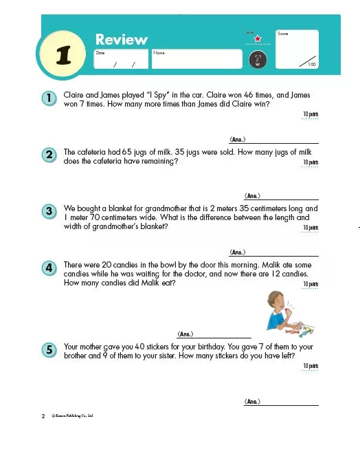>KUMON Grade 3 Word Problems Age 6-10
