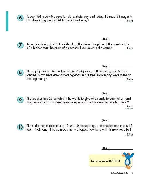 >KUMON Grade 3 Word Problems Age 6-10