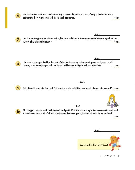 >KUMON Grade 5 Word Problems Age 9-11