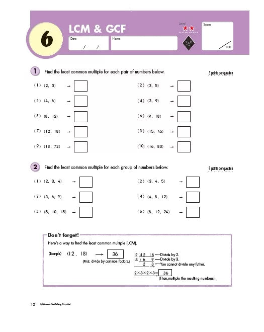 >KUMON Grade 6 Geometry & Measurement Age 8-12