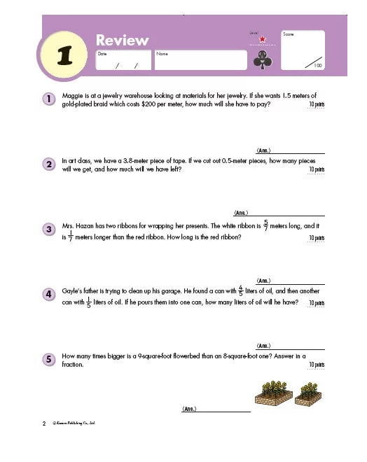 >KUMON Grade 6 Word Problems Age 8-12