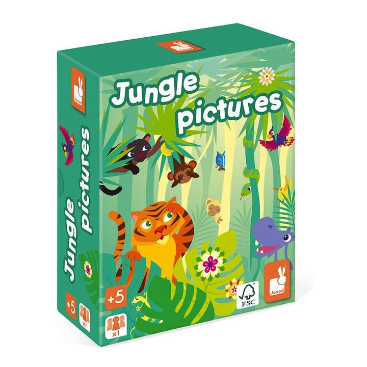 Janod Jungle Picture Brain Teaser 60 Puzzles 3 Difficulty Levels Ages 5+