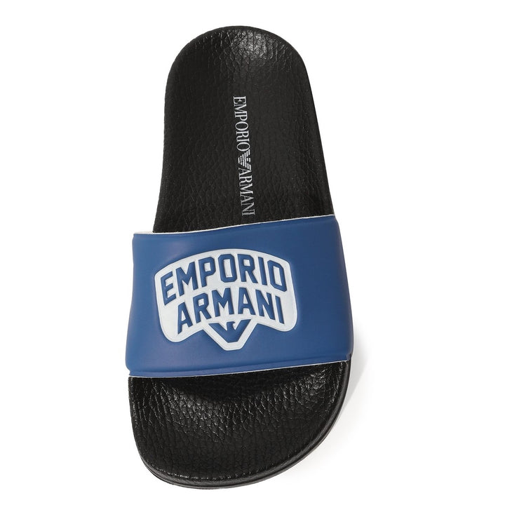 Emporio Armani Kids Logo Flip Flops - Blue