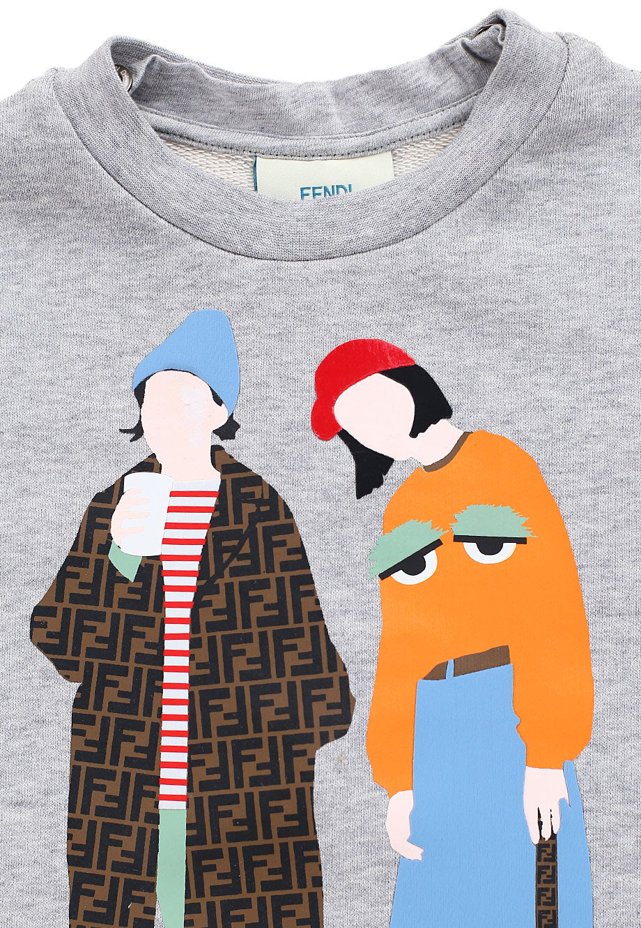 Fendi Kids Printed Sweatshirt with Detachable Hood