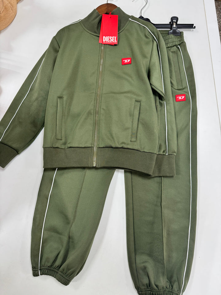 Diesel Kids Logo Green Track Jacket and Pants in Green - 8Y