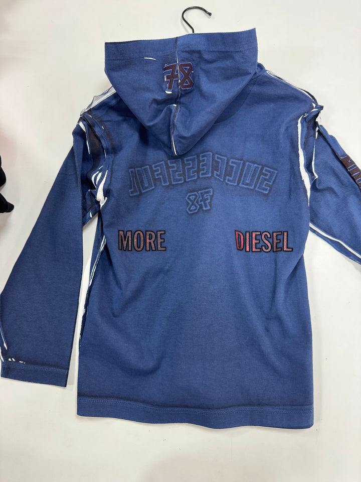 Diesel Kids Printed Hooded Top w/ Logo - 8Y