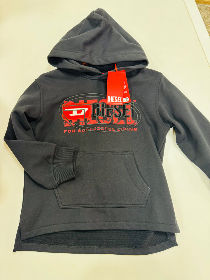 Diesel Kids Black Hooded Sweatshirt - 8Y