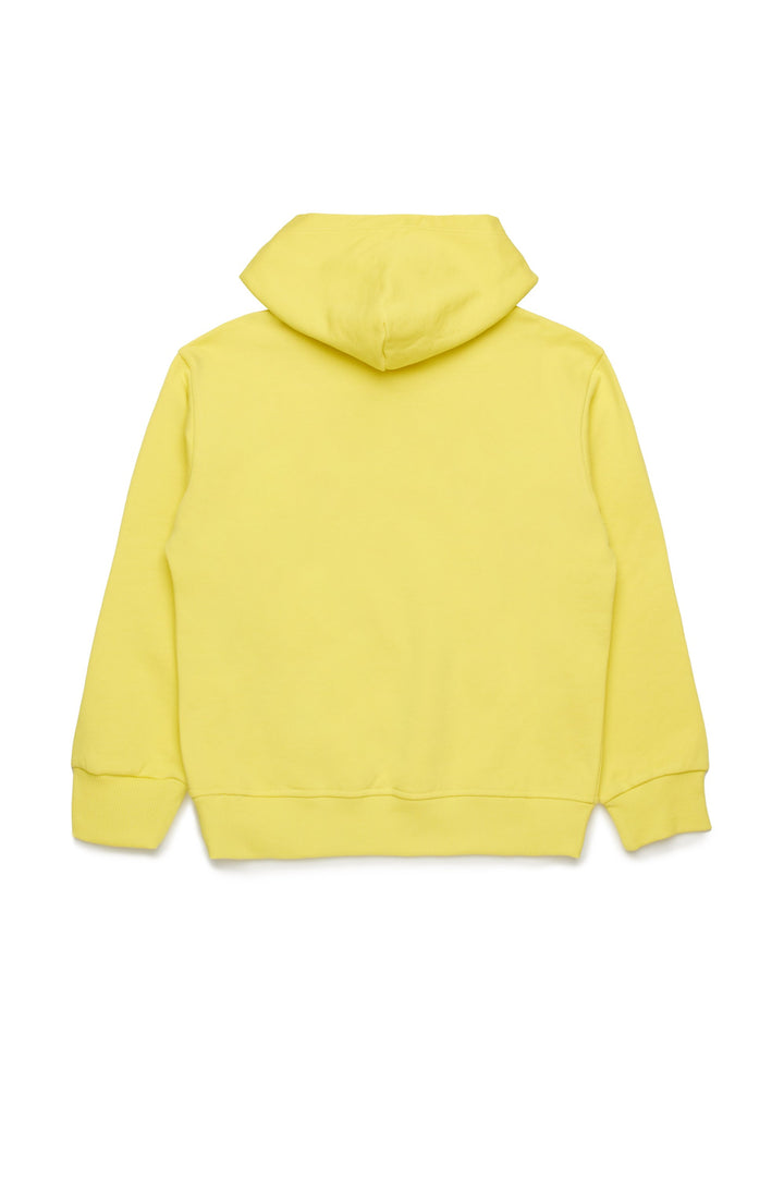 Diesel Kids Yellow Hoodie with Smudged Logo - 8Y