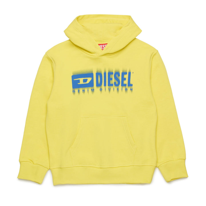 Diesel Kids Yellow Hoodie with Smudged Logo - 8Y