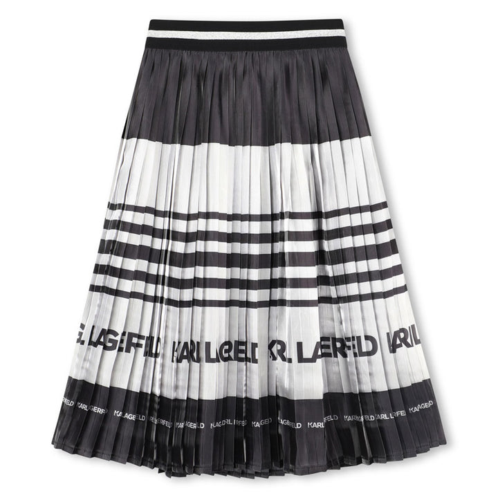 Karl Lagerfeld Kids Girl Striped Pleated Midi Skirt - 8Y