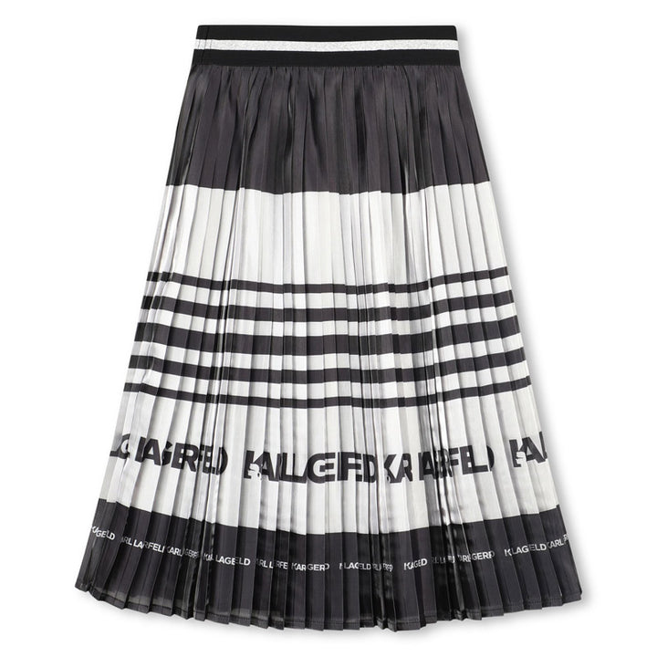 Karl Lagerfeld Kids Girl Striped Pleated Midi Skirt - 8Y