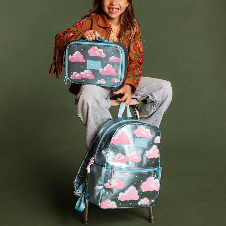 State Bags Kane Kids Backpack - Metallic | Clouds
