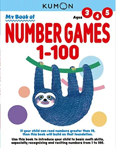>KUMON Grade  PreK-K My Book of Number Games 1-100 - Age 3-5