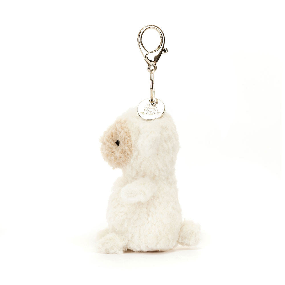 Jellycat Little Lamb Bag Charm 6.7in x 2.4in x 3.1in