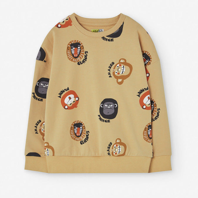 Losan Kids HAPPY FOREST Gorilla Sweatshirt in Mustard