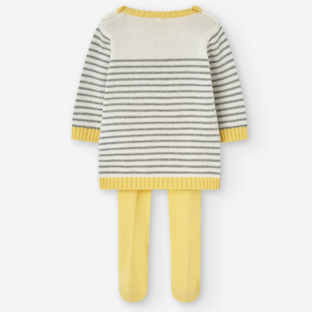 Losan Baby PENGUIN Sweater Dress and Tights - Ecru - Newborn