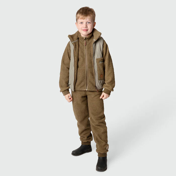 MINI A TURE Kids MATSALEH+MATVALUR Teddyfleece Jacket Pants Set - Capers Green