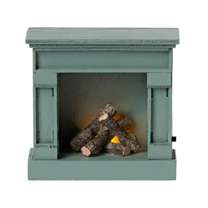 Maileg Fireplace, Mouse - Blue