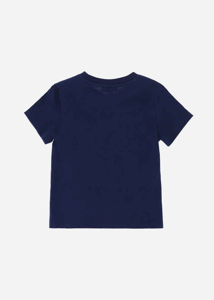 Angel's Face Kids Girls Marjorie Cotton Top with Sequin Pocket - Navy