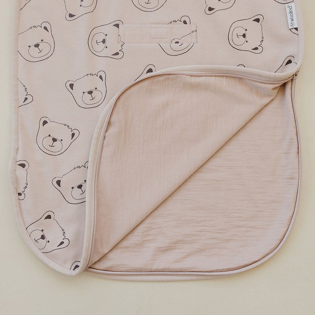 >Woolino Merino Wool 4 Season BABY Sleep Bag ULTIMATE  - Teddy Bear