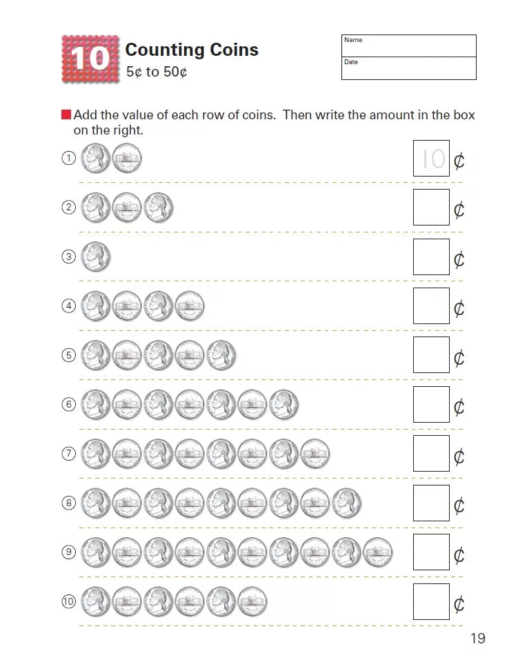 >KUMON Grade 1-2 My First Book Of Money: Counting Coins Age 6-8