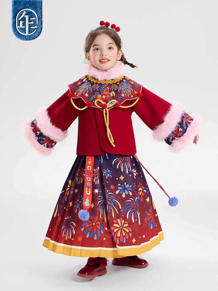 >Nian 年衣 盛世跃马汉服套装 - 年衣红