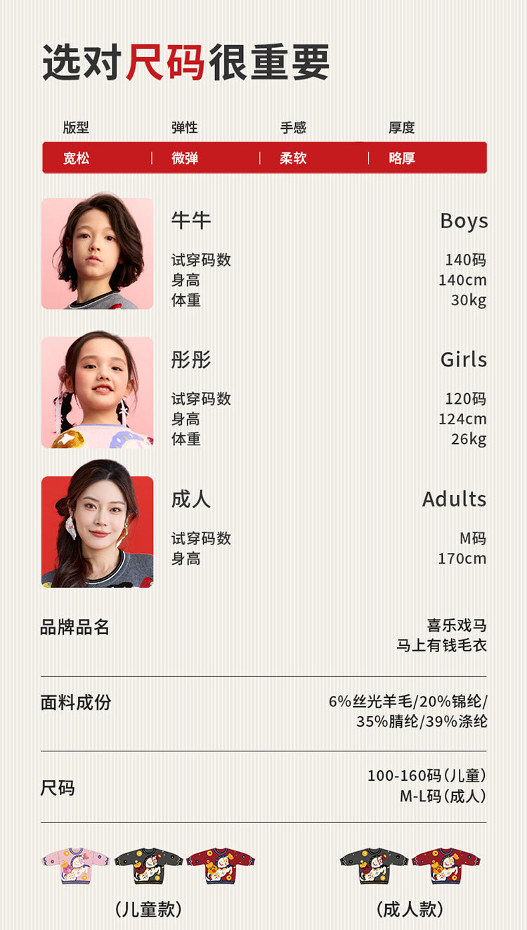 >Nian 年衣 马上有钱毛衣 - 年衣红