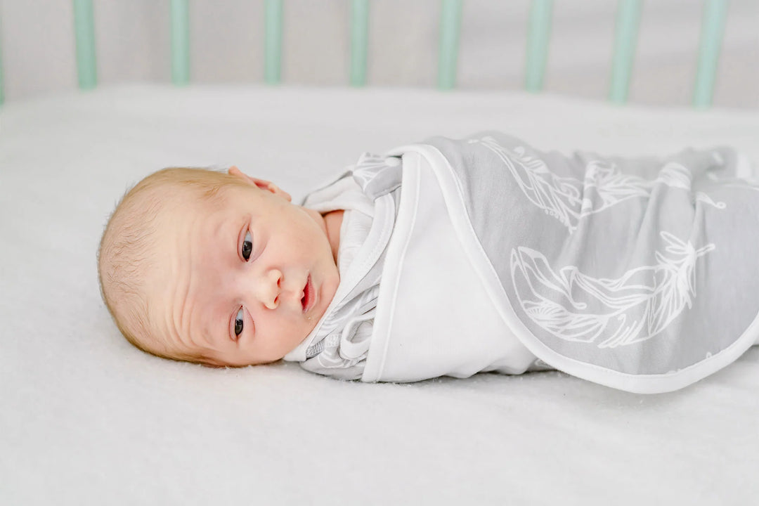 Nest Designs Baby 0.25 TOG Bamboo Jersey Swaddle Sleep Bag - Feather Grey