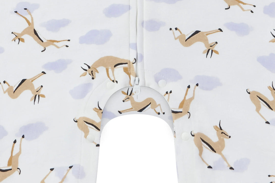 Nest Designs Baby Long Sleeve Romper (Organic Cotton) - Gazelle Sky