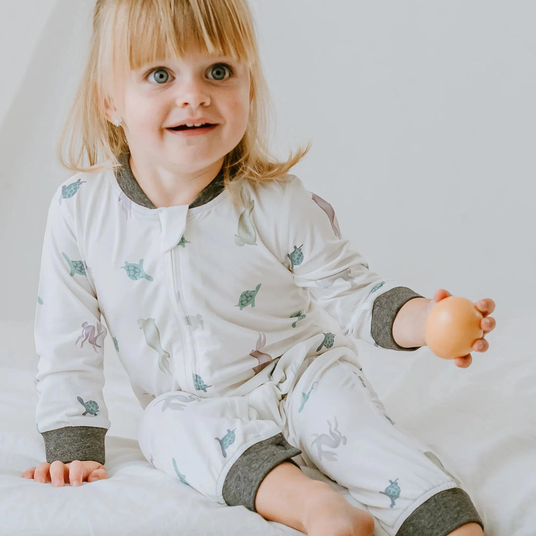 Nest Designs KIds Bamboo Long Sleeve Romper - The Tortoise & The Hare