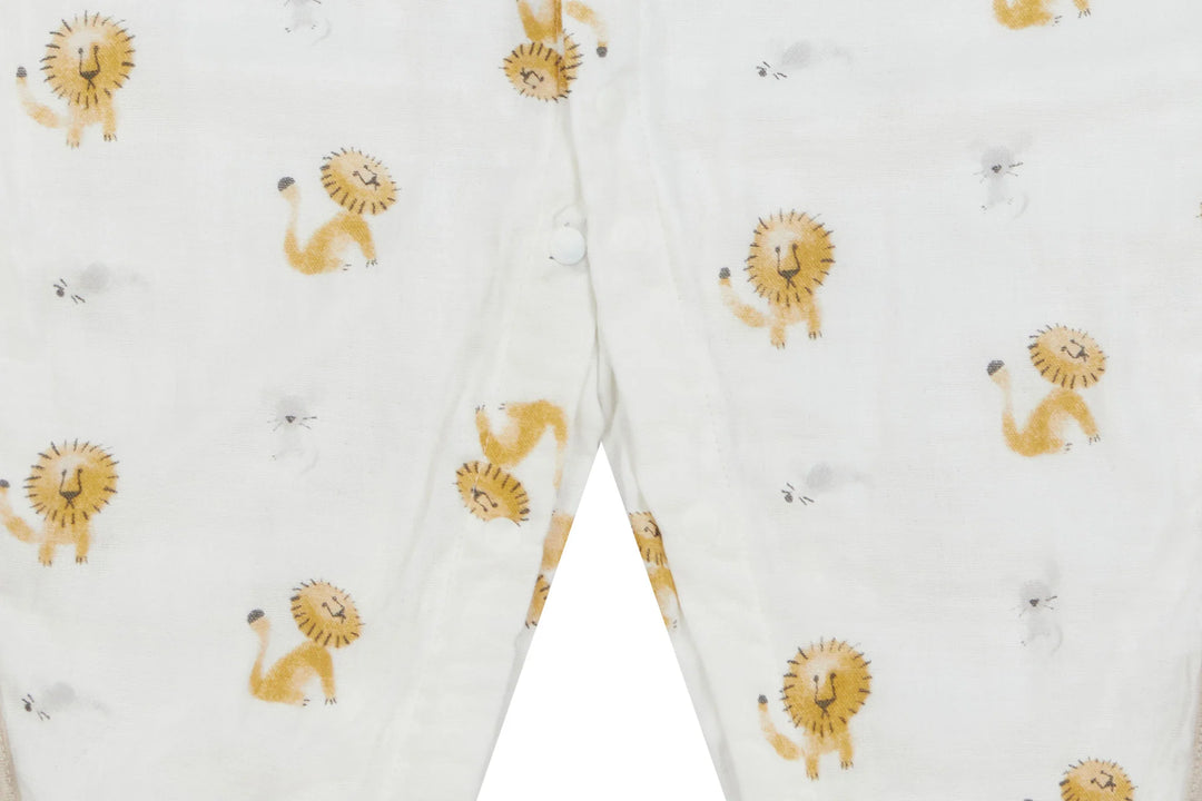 Nest Designs Baby Bamboo Pima Short Sleeve Romper - The Lion and The Mouse